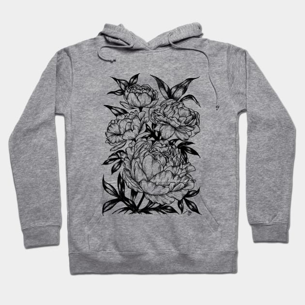 Peonies Hoodie by Akbaly